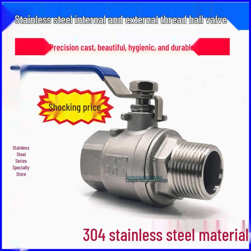 304 Stainless Steel Threaded Ball Valve - Available in 1/2, 3/4, 1, 1.5 Inch Sizes