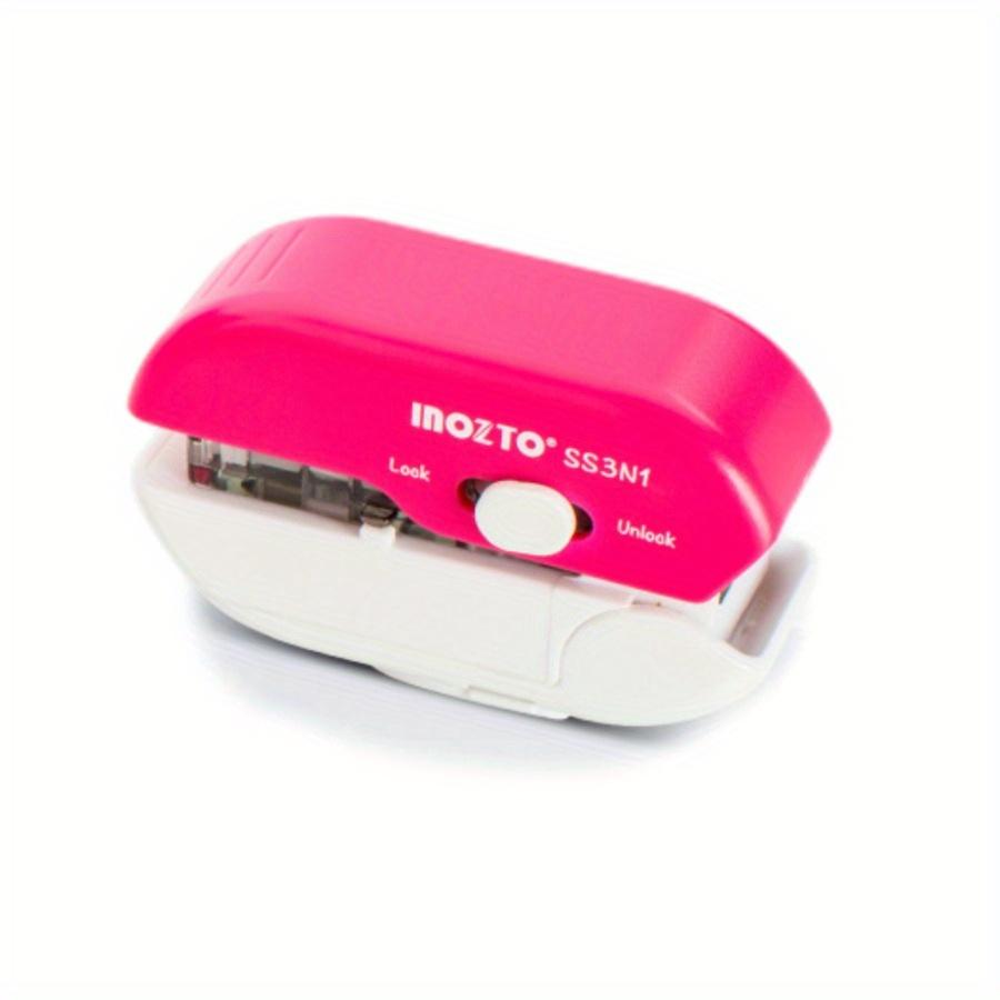 1 шт. Креативный степлер 3-в-1 Мини Портативный Нажимной Экономия усилий Многофункциональный Безигольный степлер Дырокол Открыватель для писем