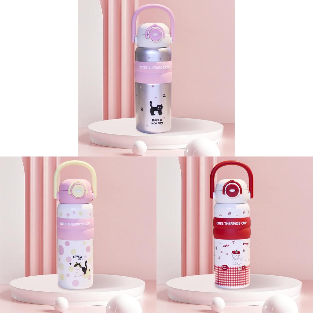 Starry Bear Travel Mug With Vacuum Insulation And Double Drinking Lid For Outdoor Use