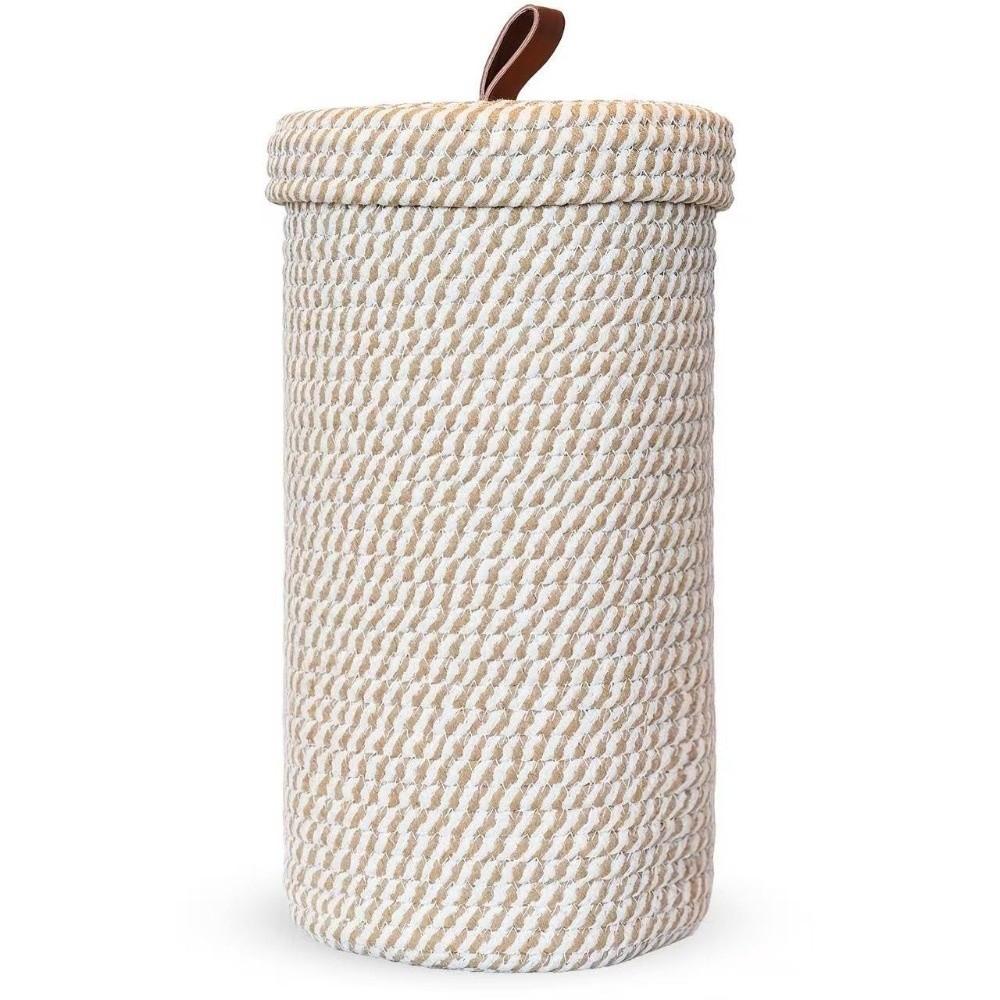 Bohemian Style Cotton Rope Woven Basket Dustproof Woven Storage Basket Sundries Organizer