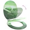 Soft Close Toilet Seat Green Droplet Design 44 x 38 cm MDF Board