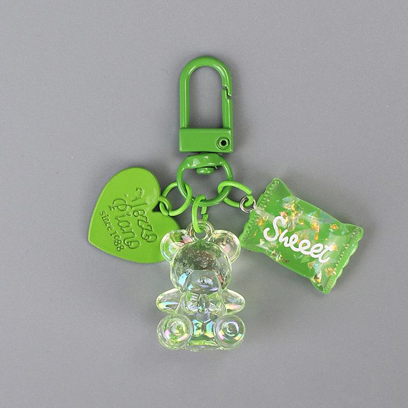 Брелок в виде мультяшного сердечка с медведем в виде животного, конфеты, брелок для ключей для друзей, влюбленных, милая креативная сумка, автомобильная коробка для наушников, аксессуары для ключей