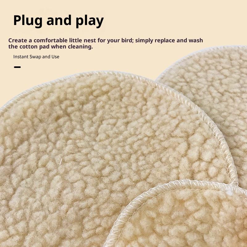 Осень Зима Теплая Лежанка из Овечьей Шерсти в Форме Птичьего Гнезда Хлопковая Подстилка Маленькое Животное Птица Круглая Спальная Кровать Спальный Инструмент Аксессуары для Клетки Попугая