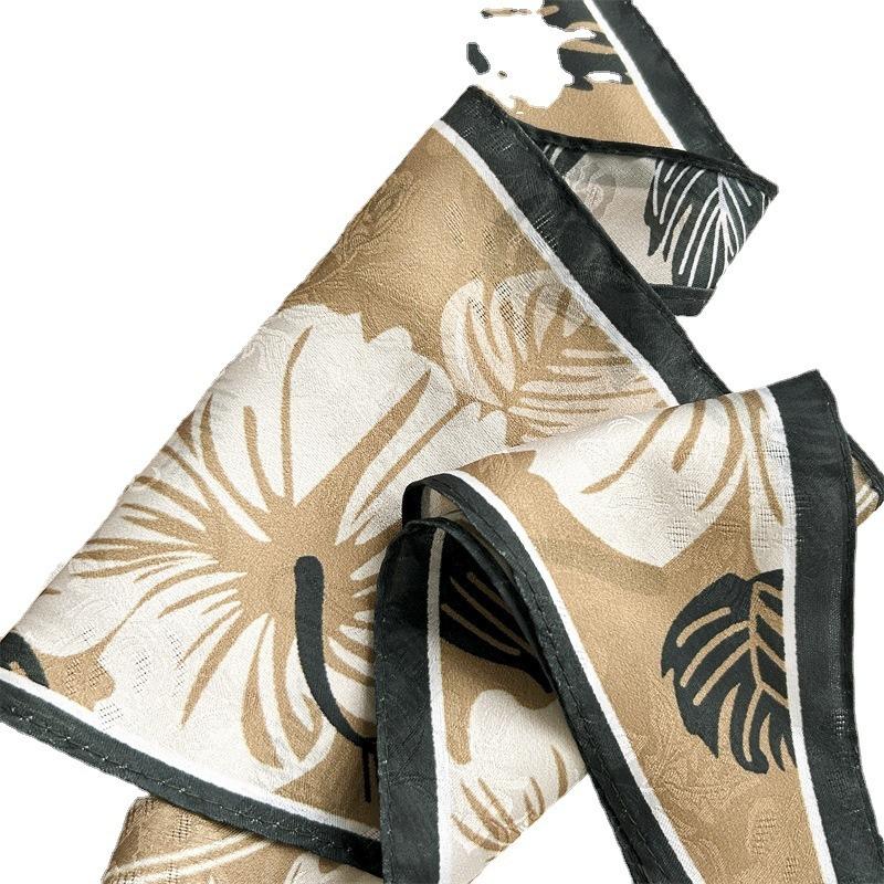 Весенний новый ретро литературный имитация шелка ромбовидный шарф имитация ароматной облачной пряжи шелковый шарф женский элегантный маленький плавающий пояс повязка на голову