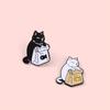 Brooch Pin Exquisite Costume Accessories Lapel Badge Cute Cartoon Black White Cat Animal Badge