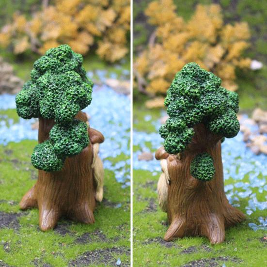 Фигурка Дедушка Дерево Смола Мини Статуэтки Гномов Миниатюры Феи Цветов Коллекционные Предметы Аксессуары для Сказочного Сада для Комнатных и Уличных Горшечных Растений