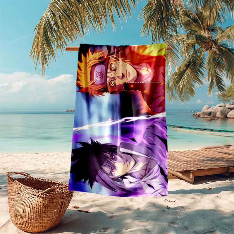 Japanese anime cartoon NARUTO famous Uzumaki Naruto beach towel Outdoor camping Beach towel for vacation swim Outdoor pool Absorbent bath towel Y8