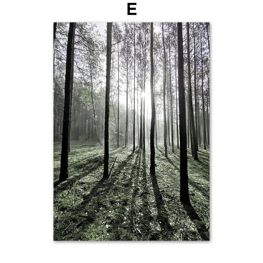 Posters And Prints Nordic Green Plant Monstera Forest Lake Mountain Wall Art Canvas Painting Pictures For Living Room Home Decor