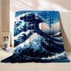 Japan Art The Wave off Kanagawa Printed Blanket Warm Soft and Comfortable Home Travel Blanket Kids Sofa Bedding Cover Blanket