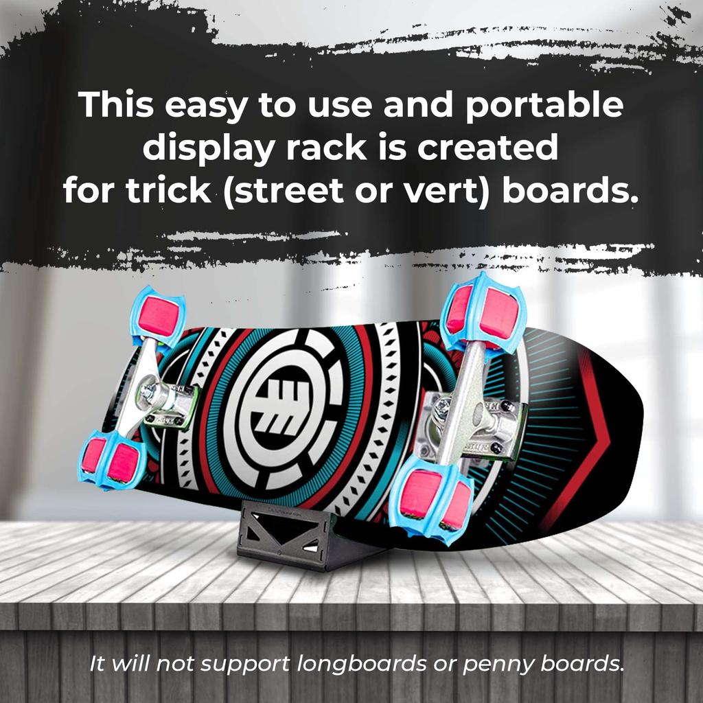 SkaterTrainer Origami Skateboard Stand and Portable Skate Black Display,