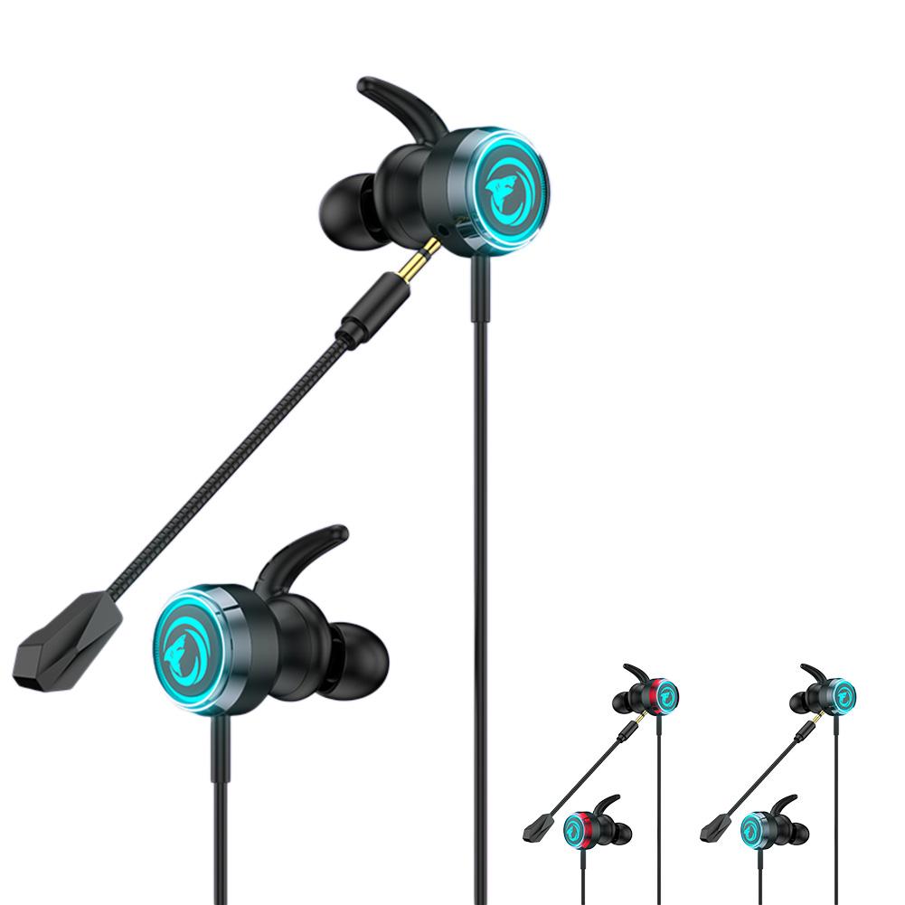Wired In-ear Gaming Headset With Mic Stereo Bass Gaming Earphone With RGB Light Compatible For Laptop Cellphone PC