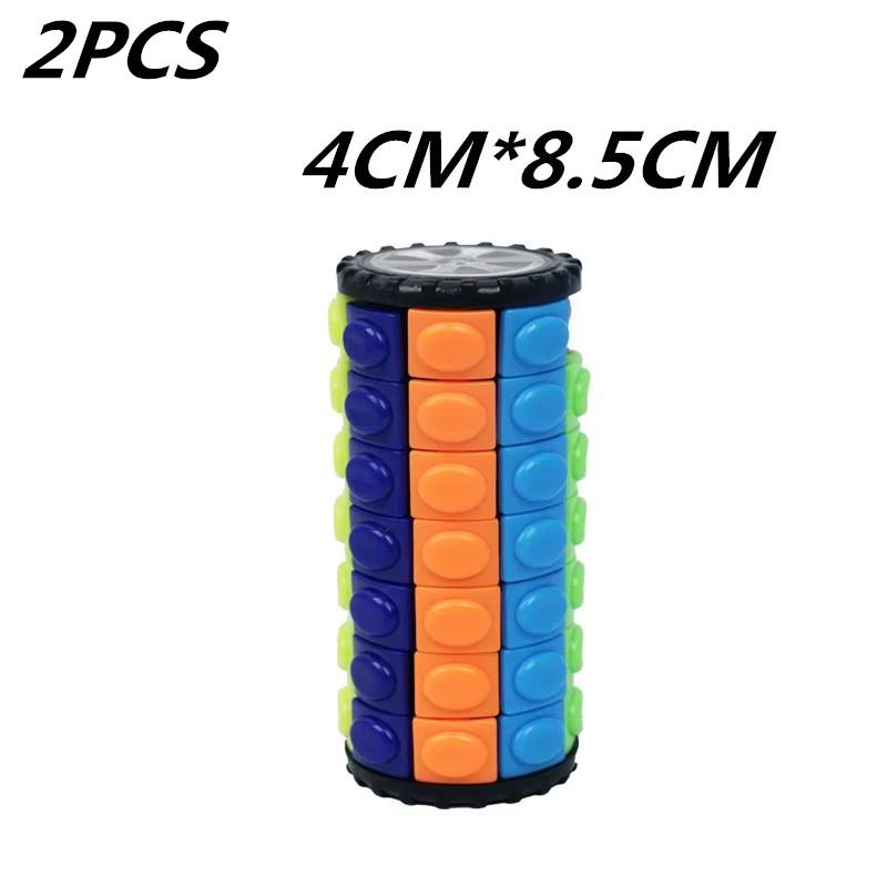 TOBEFU 3D Magic Corn Cube Tower Puzzle Speed Cube Wheel Rotating Game Cubos Cylindrical Toys for Children Educational Gifts