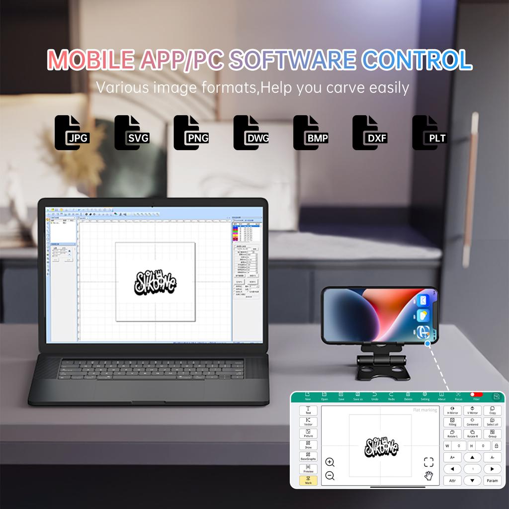 Маркировочная машина MR.CARVE M4 Pro, лазерный гравер, инфракрасный лазерный модуль и 5 Вт синий лазерный модуль