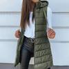 Women'S Puffer Vest Casual Zip Up Quilted Padded Vest Hooded
