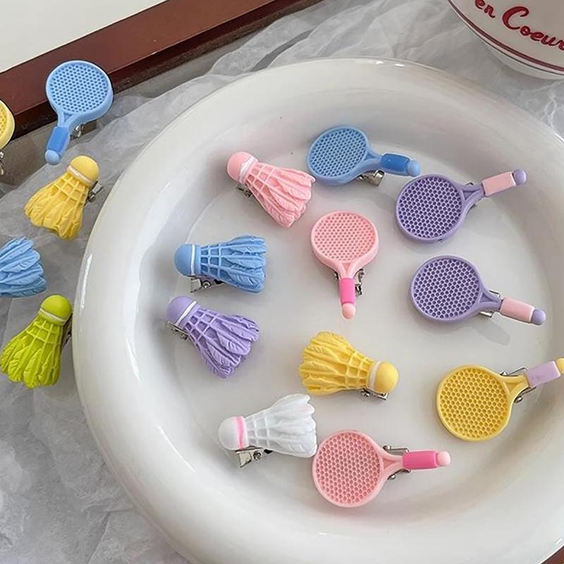 Пара заколок для волос в виде ракетки для бадминтона, персонализированные заколки для челки, детские аксессуары для волос