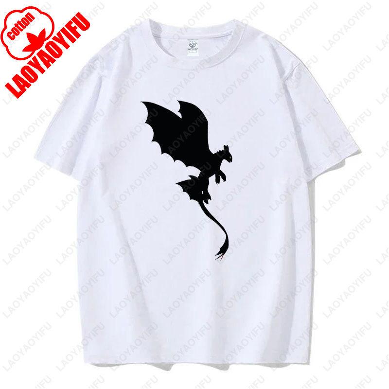 Toothless Light Fury Shirt How To Train Your Dragon for Men Women TShirt Movie Couple Matching Cotton Simple Tee for Unisex Gift