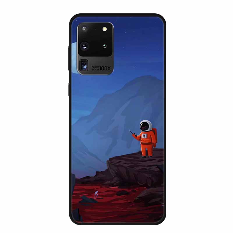 For Samsung Galaxy S20 Ultra 5G Case Astronaut Soft Silicone Phone Cases for Samsung S20 Ultra LTE 5G Shell Protective Moon Capa