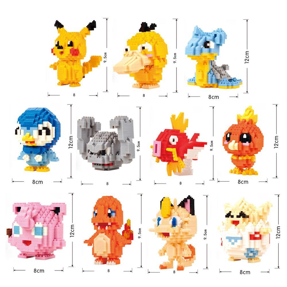 75 Style Pokemon Building Blocks Assembly Anime Picachu Charizard Doll Blastoise Bulbasaur Gengar Bricks Toy For Kid Gift