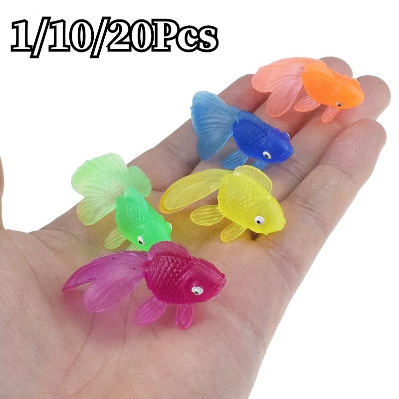 1/10/20Pc Random Soft Rubber Gold Fish Simulation Mini Goldfish Water Toddler Fun Swimming Beach Gift