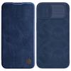 Nillkin Qin Leather Pro Чехол-книжка для iPhone 14 Plus - Синий Чехол-накладка с защитной шторкой для камеры