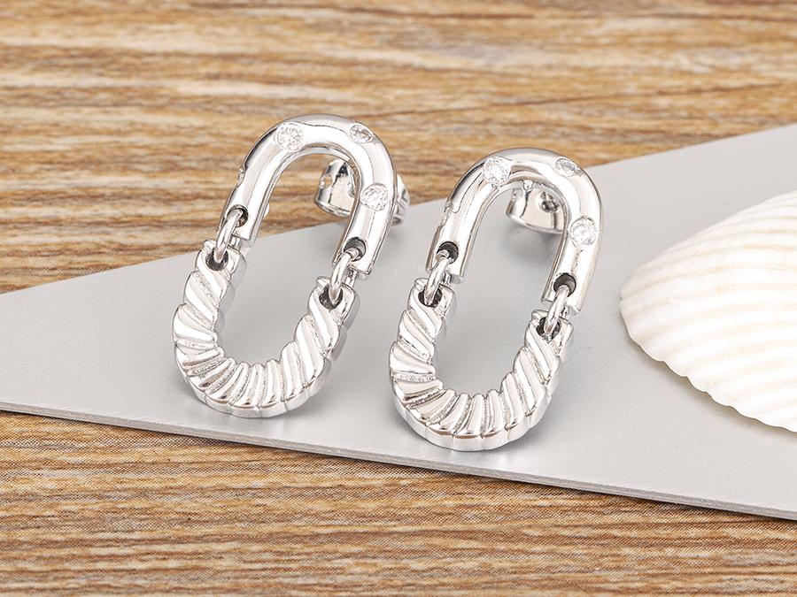 Nidin High Quality Rock Accessories Hoop Earrings Cool Hip Hop Style for Women Zircon Ear Jewelry Punk Korean Fashion Party Gift