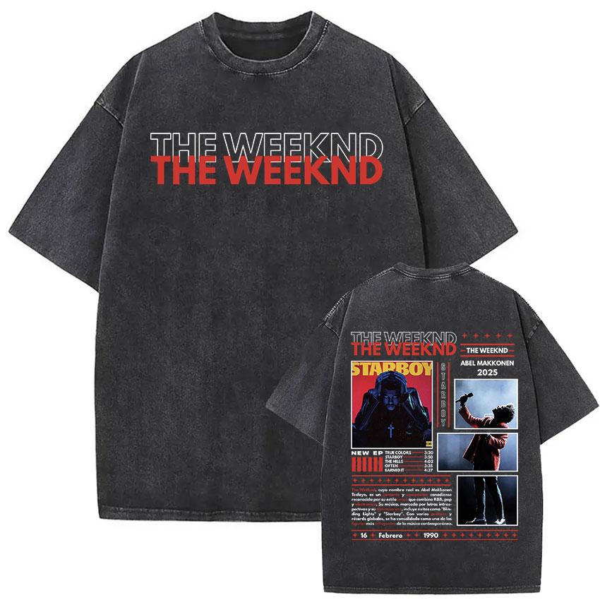The Weeknd XO Tour Винтажная стираная футболка Мужская и Женская Летняя Хлопковая YK Clothing Повседневная Мода Круглый вырез Короткий рукав Футболка