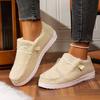 Модная осенне-зимняя новая повседневная хлопковая обувь женская на плоской подошве с подкладкой теплая удобная меховая обувь-лоферы для женщин однотонные на шнуровке