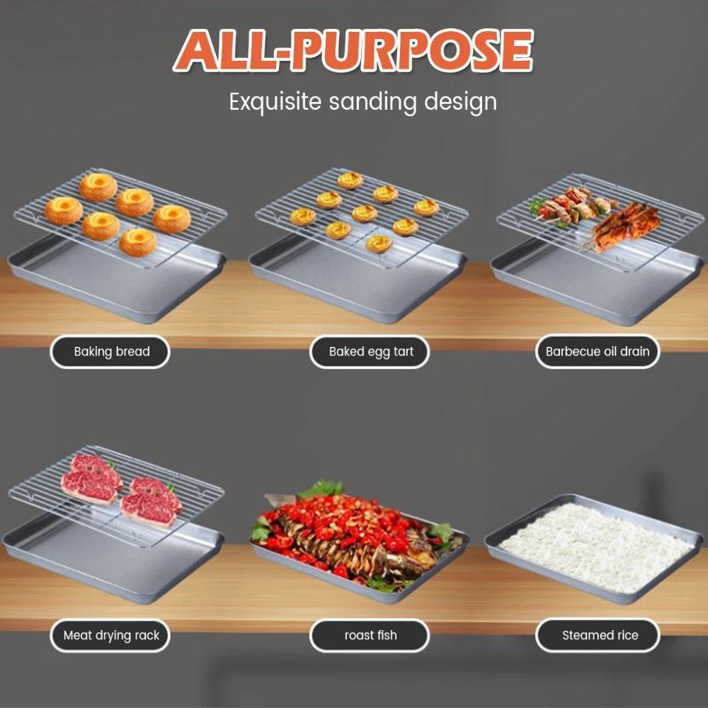 Removable Wire Rack Square Baking Tray Multipurpose BBQ Tray  Grilling Tool