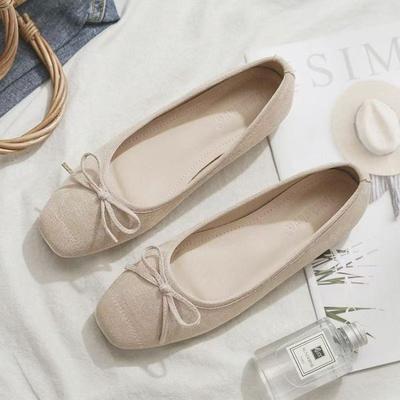 Осень новые туфли-лодочки с квадратным носком, универсальные туфли на плоской подошве, фея, одинарные туфли, туфли Doudou, женская обувь, ladyshoes