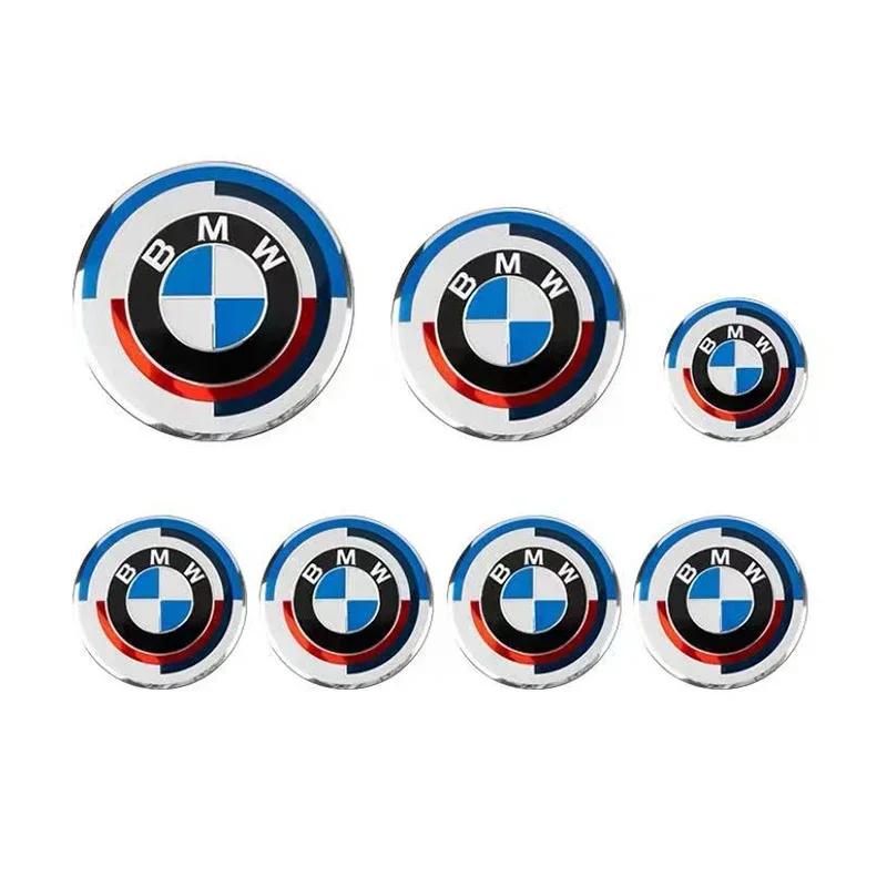BMW 7Pcs Badge Logo 3D Wheel Center Cap Set Fit E36 E46 E53 E90 E60 E93 E87 G01 G20 X3 X5 X6 X7 F30 F20 Auto Accessories