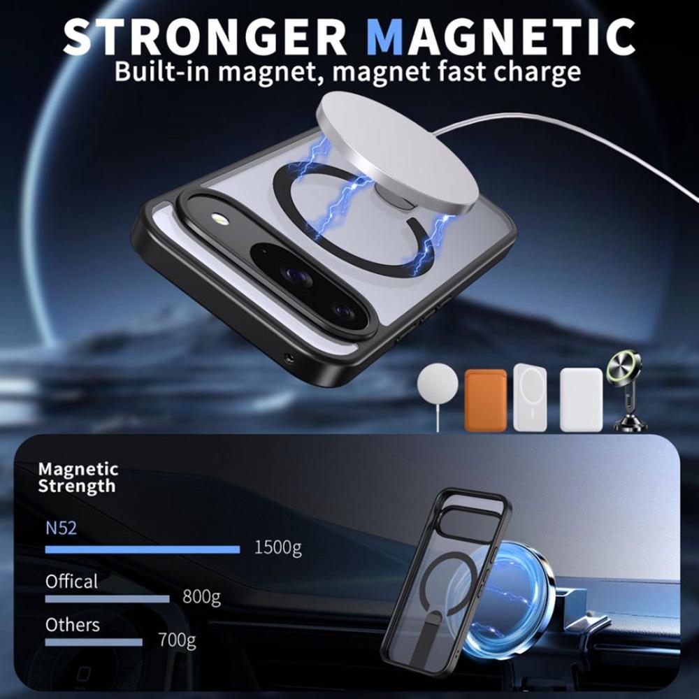 Phone Case For Google Pixel 10/10 Pro/9/9 Pro Magnetic Case Kickstand TPU + Acrylic Cover