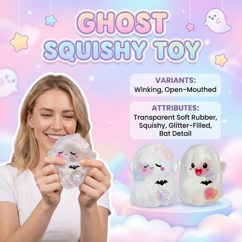 2PCS/SET TPR Ghost Squeeze Toy Cartoon Ghost Fidget Toy Slow Rebound Fidget Toy  Desktop Decor