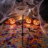 Trick or Treat Candy Table Halloween Decoration with 8-Mode Remote Control LED Light, Ghost Bowl Holder Tripod Stand, Cute for Front Porch Entryway