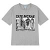 Новые футболки с принтом Tate Mcrae World Tour 2025 Унисекс Женские винтажные Укороченные футболки с коротким рукавом Унисекс черные 100% хлопок Топы
