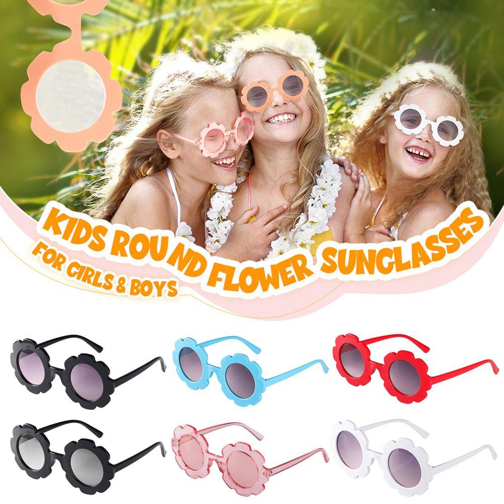 And Girls Trend Streetwear Outdoor Product Children Sunglasses Vintage Flower Shape Sun Glasses