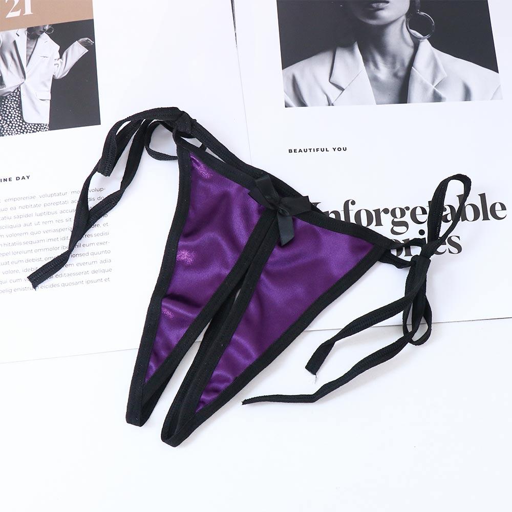 Sexy Lingerie Open Crotch Low Waist Thin Belt Bandage Underwear Sex Thongs Women Panties T-Pants