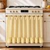 Kitchen Oven Curtain With Tie-Backs Linen Style Farmhouse Short Drape Range Hood Or Appliance Cover
