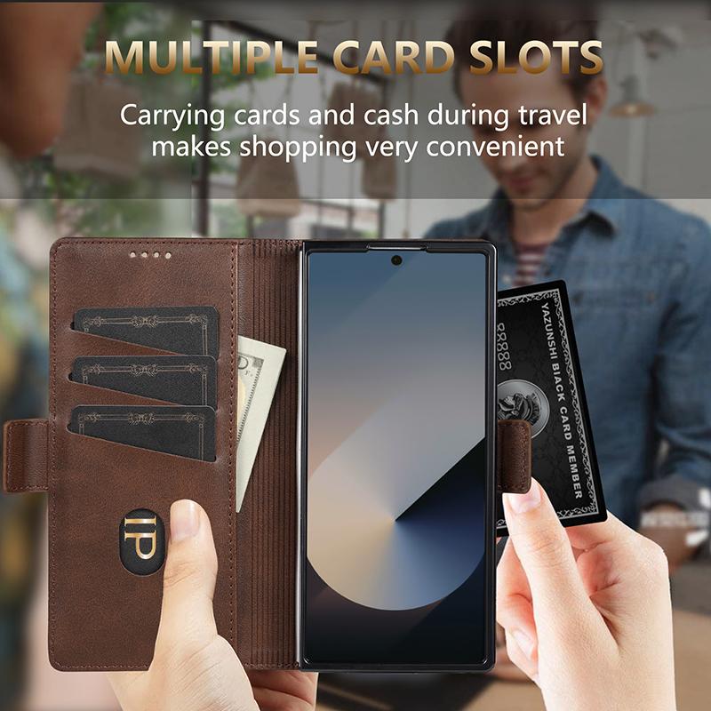 Для Samsung Galaxy Z FOLD 7 6 5 4 3 Роскошный кожаный чехол Ретро кошелек Книжка Держатель Флип Магнит Полная защита FOLD7 6 5 4 3 Чехлы для телефона