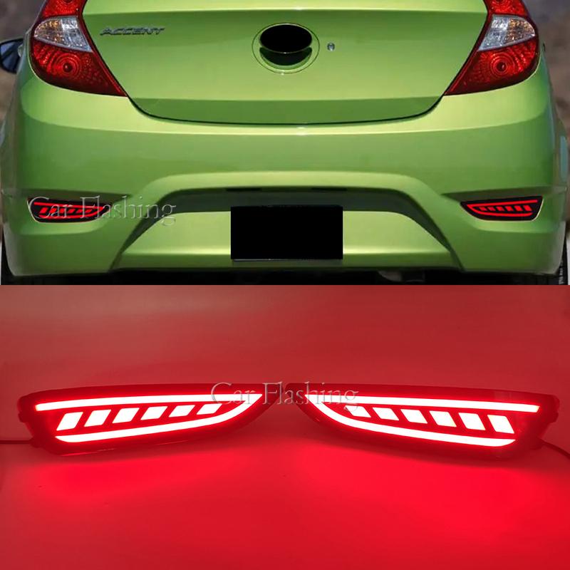 2 шт. Светодиодный задний фонарь стоп-сигнал для Hyundai Accent Хэтчбек 2012 2013 2014 2015 2016 2017 Задний фонарь бампера