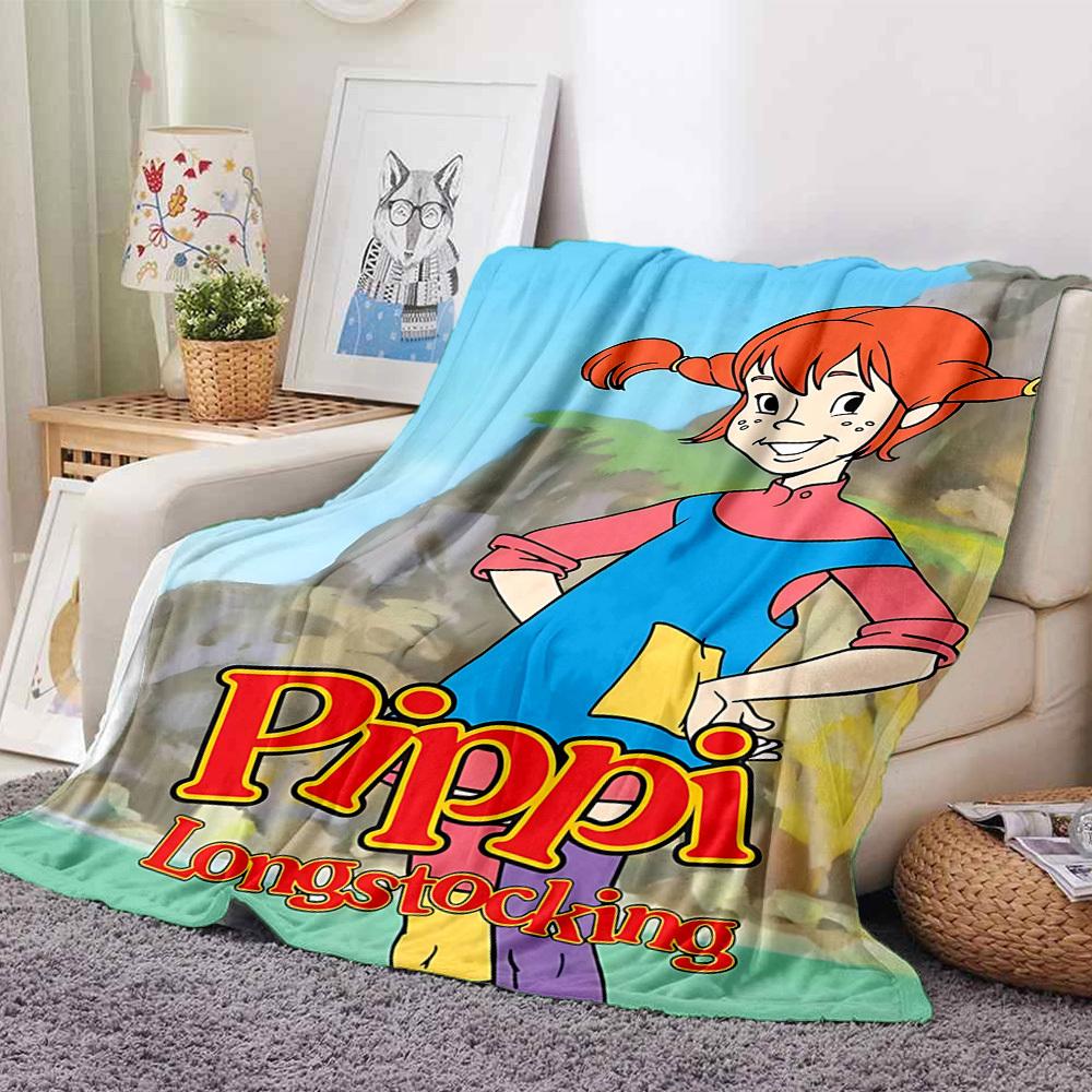 1pc Pippi Blanket Soft All Season Throw with Vibrant Design, Perfect for Home, Travel, and Gifts, Ideal for Naps and Camping