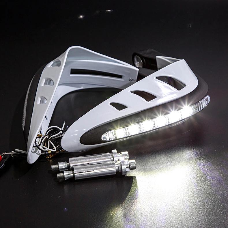 LED Flashing Motorcycle Hand Guards - Waterproof Turn Signal Covers for Street Bikes & Dirt Bikes, Durable ABS Material