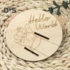 Wooden Baby Birth Wristband Display Board with Base Smooth Edge Burr Free Newborn Arrival Hand-Carved Versatile Plaque