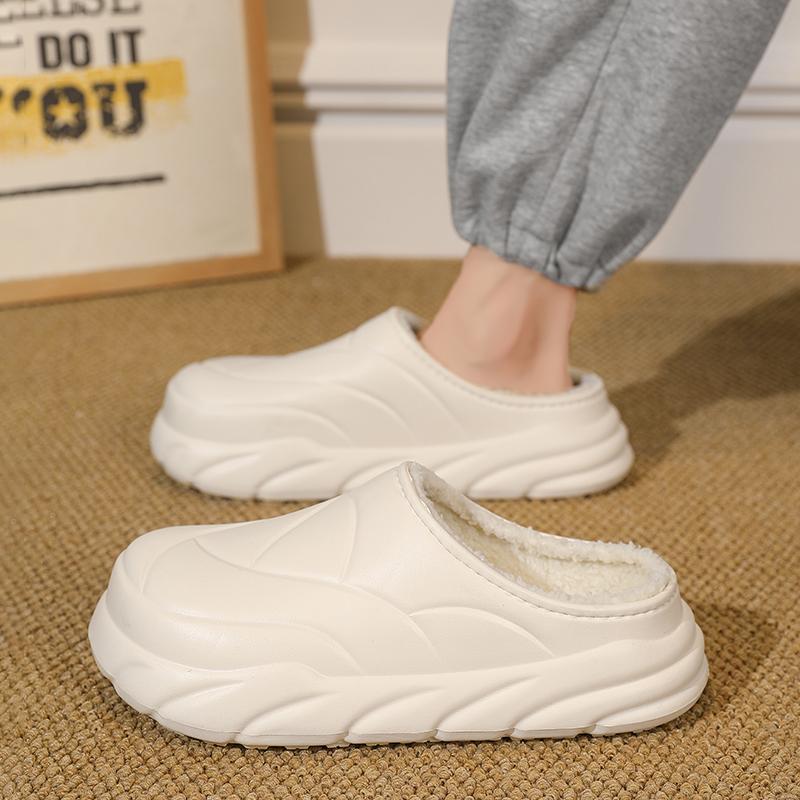 Тапочки для мужчин, домашние тапочки, теплые, бархатные, водонепроницаемые, на платформе, нескользящие, мягкие и удобные, для пар, для женщин, домашняя обувь