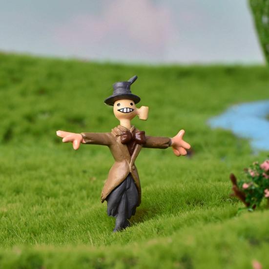 Мини Пугало Разноцветное Ухмыляющееся Лицо Износостойкий Декоративный Деревенский Декор Пугало для Суккулентов