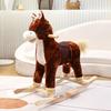 Horse Stick Toy for Pretend Play Plush Pony Head On Wooden Stick Soft Plush Horse Head Role Play Toy for Boys Girls