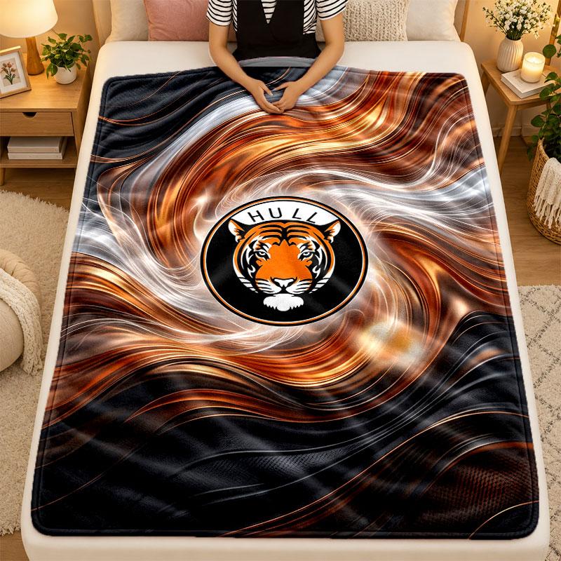 Flannel BlanketHull City Football Warm Soft Throw Blanket for Indoor Sofa Bed Living Room Use