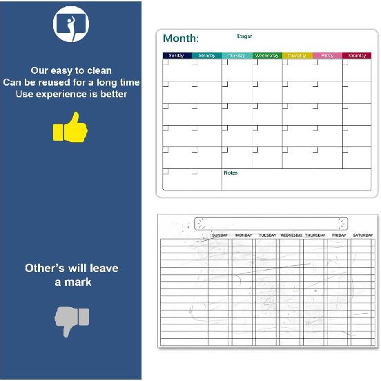 Magnetic Dry Erase Fridge Calendar Whiteboard Set,3 Pack 14.6" x 11" Reble Refrigerator Calendar for Fridge & Wall-Monthly, Weekly,Daily Planners
