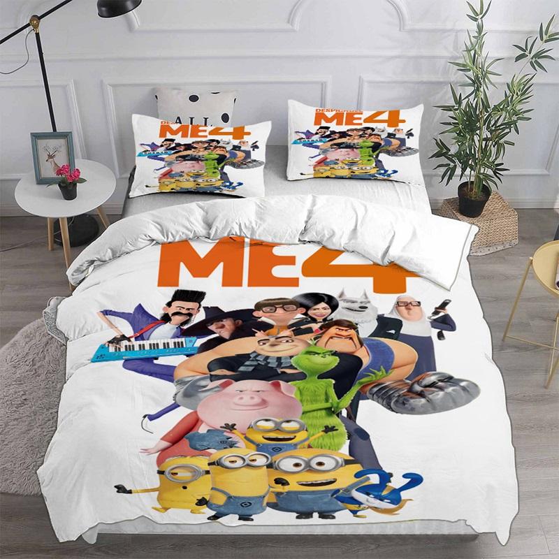 Despicable Me 4 Bedding Sets Comforter Quilt Bed Cover Duvet Cover Pillow Case 2-3 Pieces Sets Kids Adult Size
