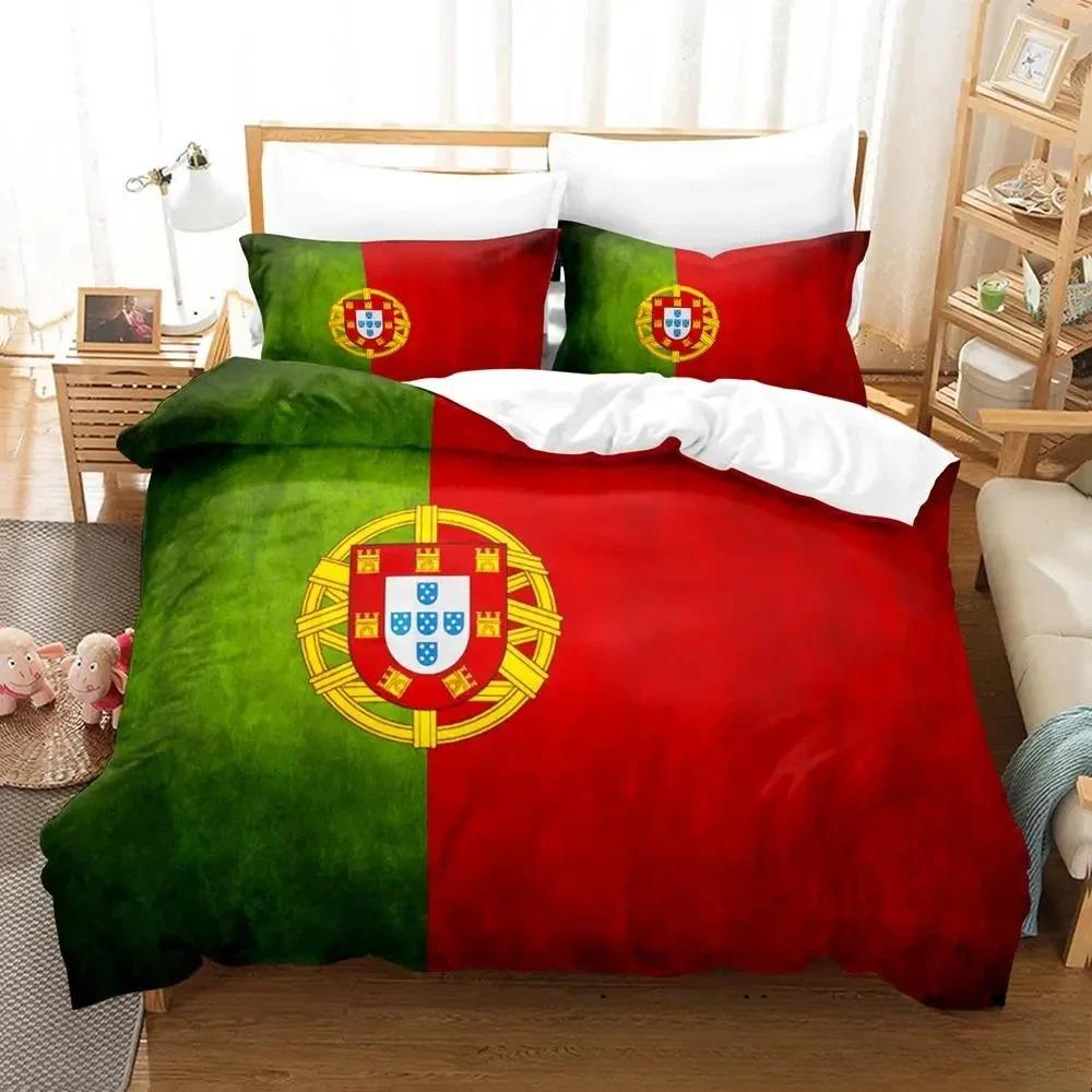 3D Print Portugal Flag Bedding Set Boys Girls Twin Queen King Size Duvet Cover Pillowcase Bed Boys Adult Home Textileextile