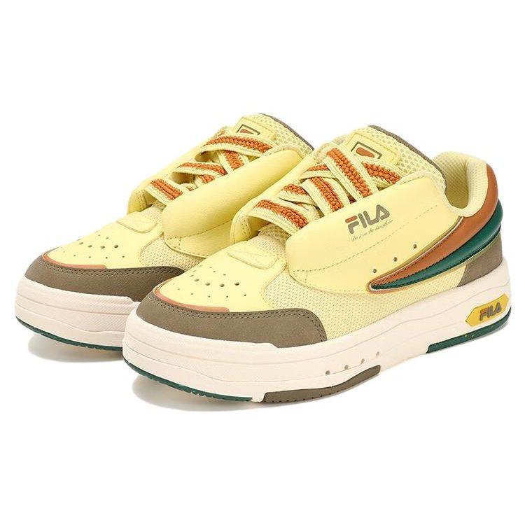 FILA Mix Synthetic Leather Low top Casual Shoes Women's Yellow F12W324203FCC